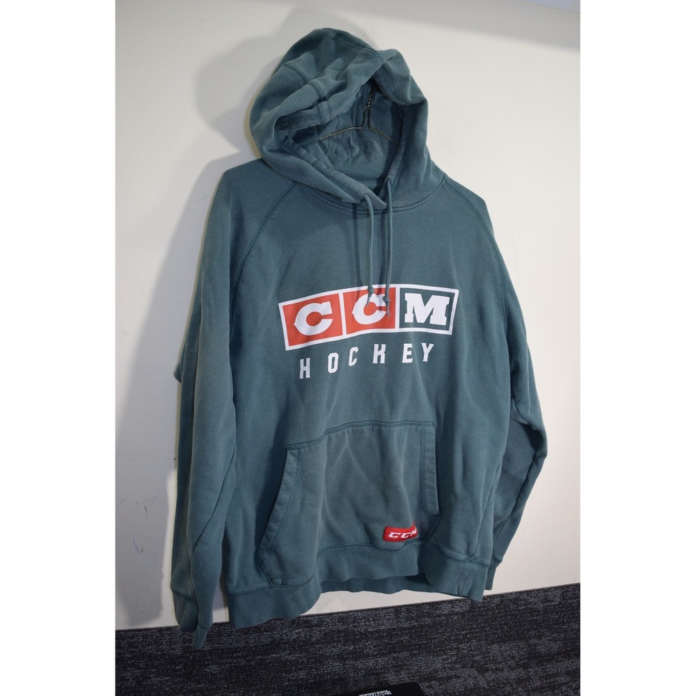 CCM Hockey Hoodie MENS M Green WORN LOOK
